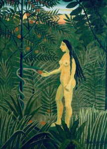 Eva en de slang door Henri Rousseau